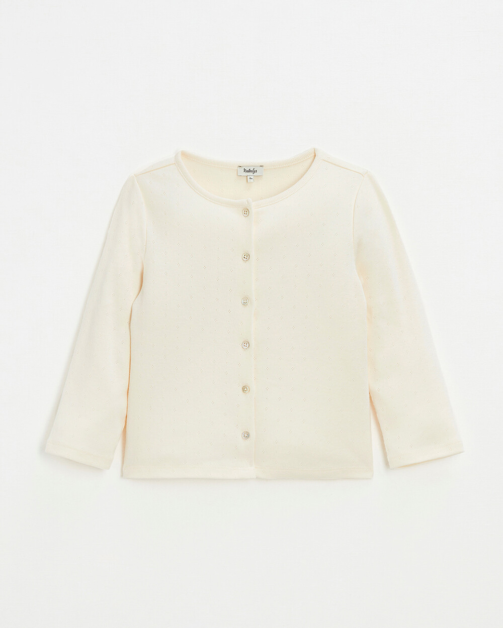 Cotton ribbed cardigan Chalk color  Natalys