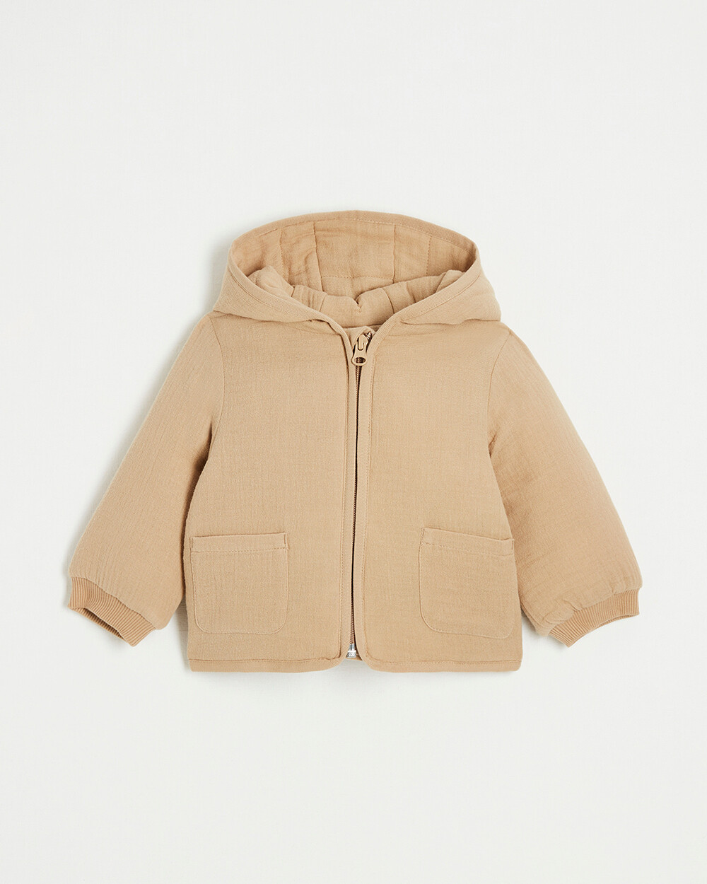 Cotton gauze padded jacket Camel color  Natalys