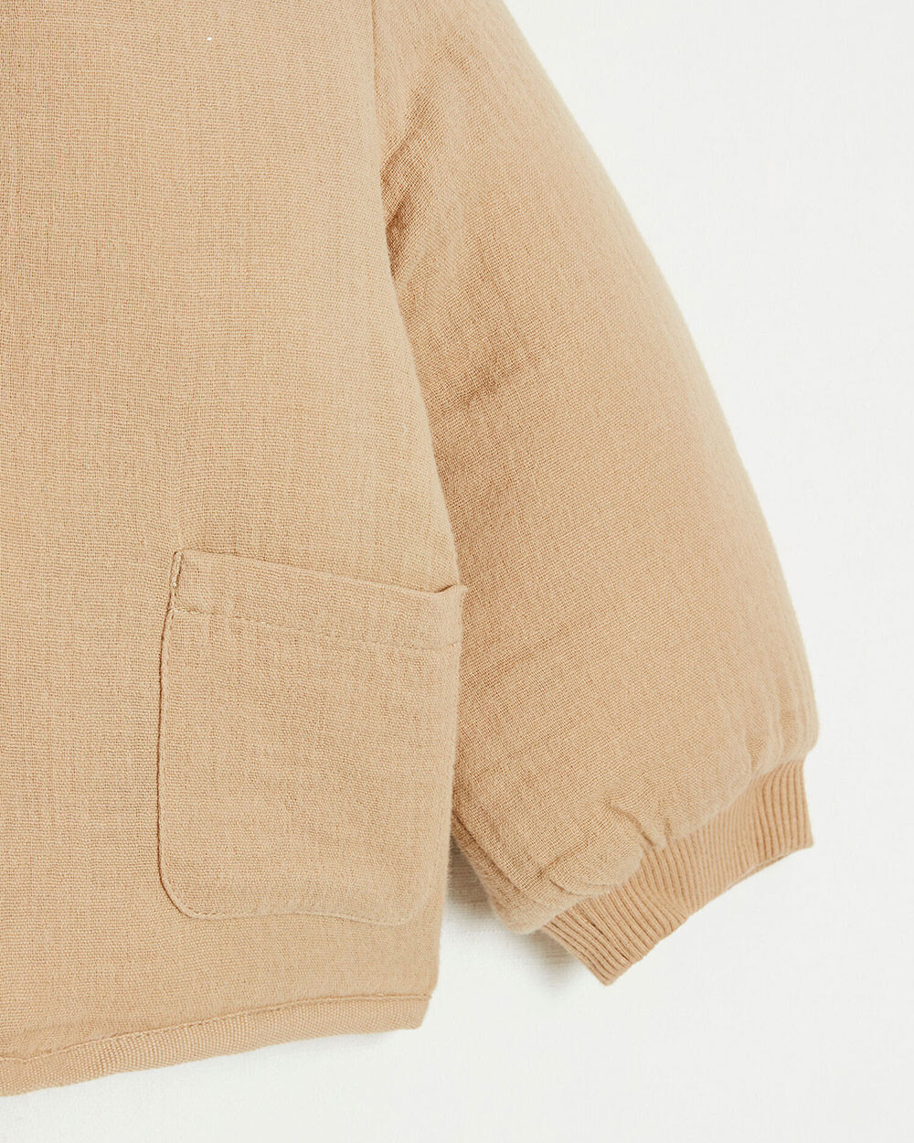 Cotton gauze padded jacket Camel color  Natalys