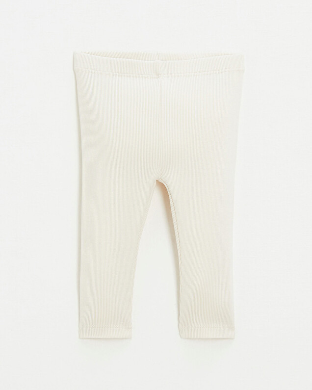 Cotton ribbed leggings Chalk color  Natalys