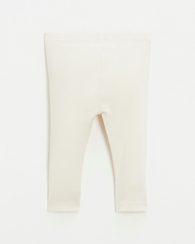 Cotton ribbed leggings Chalk color  Natalys