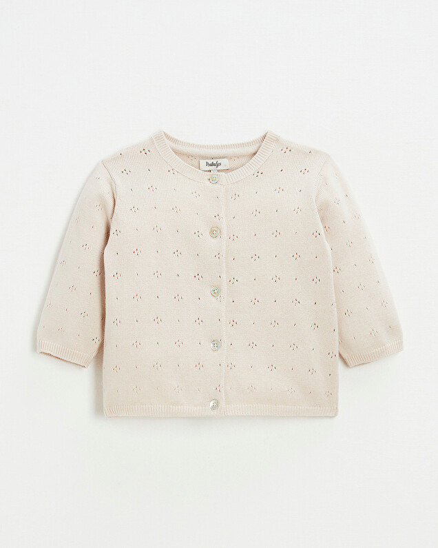 Openwork knit cardigan Pink color  Natalys