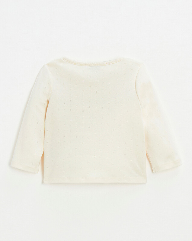 Cotton ribbed cardigan Chalk color  Natalys