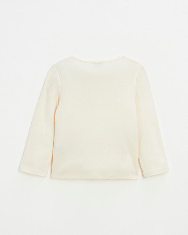 Cotton ribbed cardigan Chalk color  Natalys