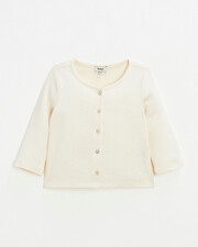 Cotton ribbed cardigan Chalk color  Natalys