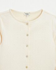 Cotton ribbed cardigan Chalk color  Natalys