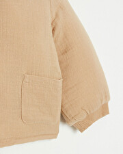 Cotton gauze padded jacket Camel color  Natalys