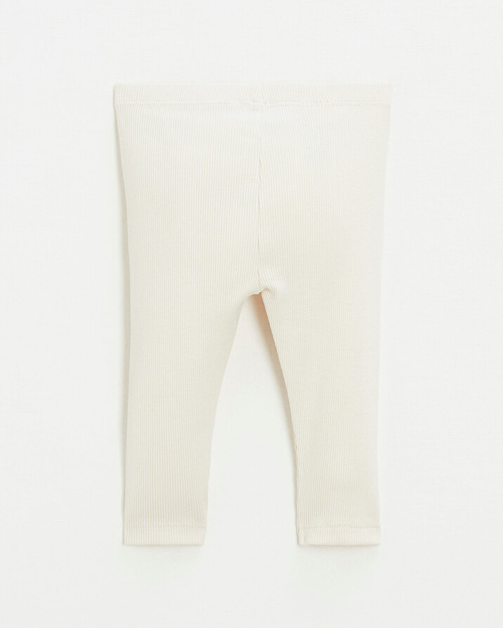 Cotton ribbed leggings Chalk color  Natalys
