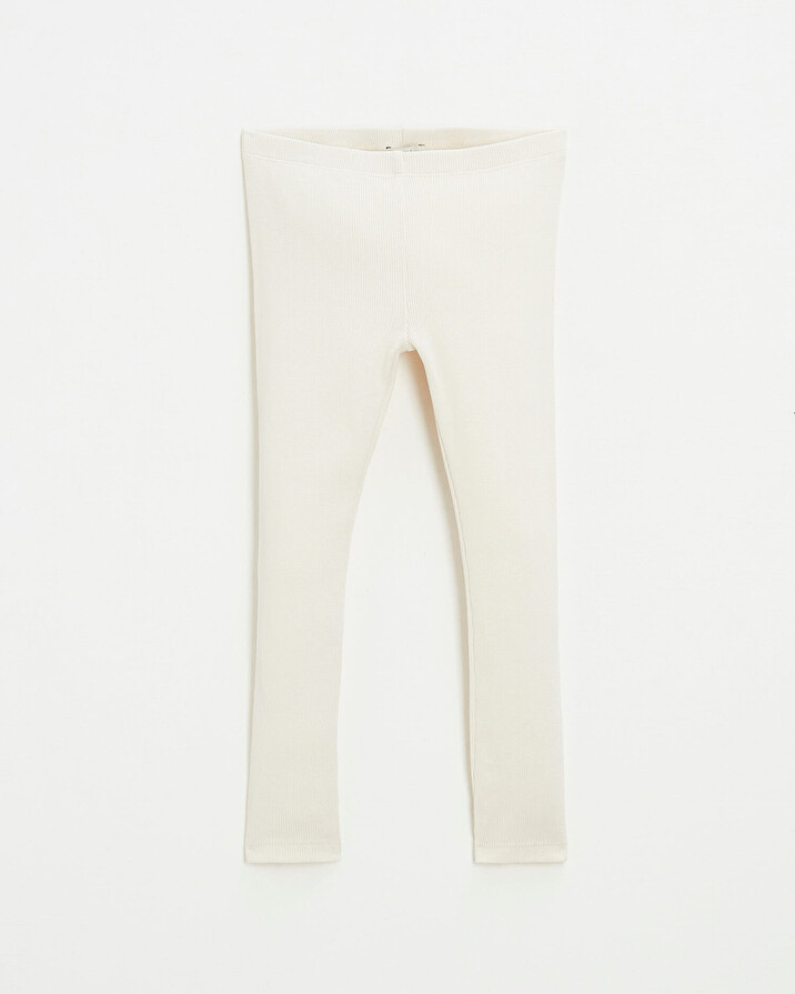 Cotton ribbed leggings Chalk color  Natalys