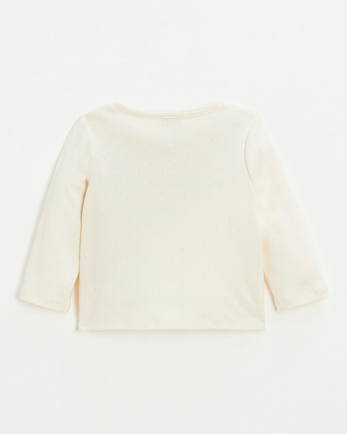 Cotton ribbed cardigan Chalk color  Natalys