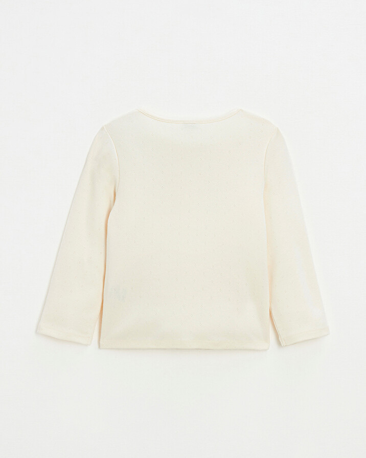 Cotton ribbed cardigan Chalk color  Natalys