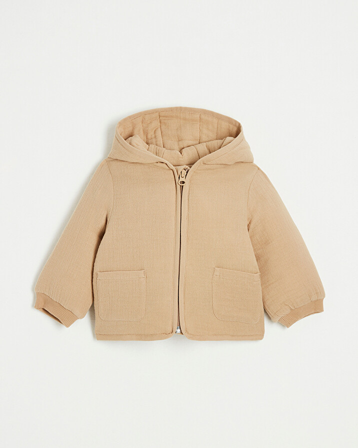 Cotton gauze padded jacket Camel color  Natalys