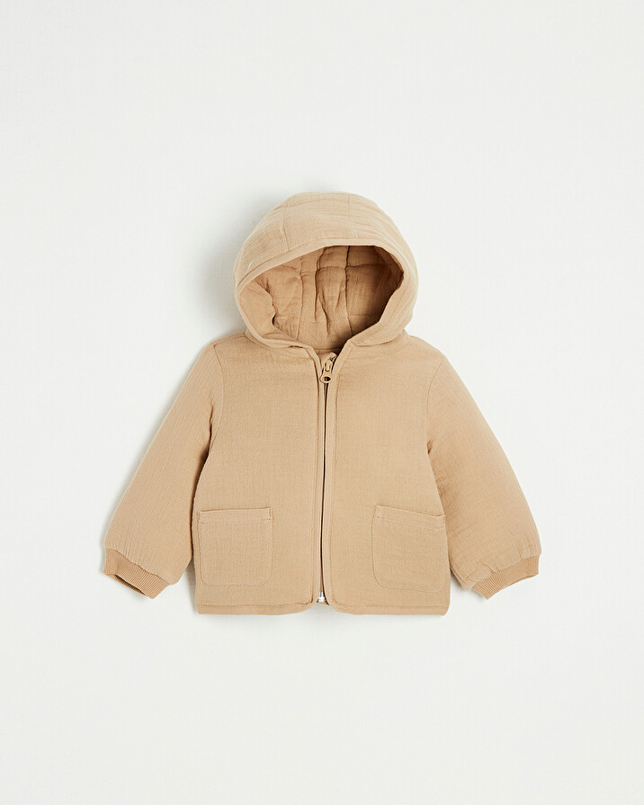 Cotton gauze padded jacket Camel color  Natalys