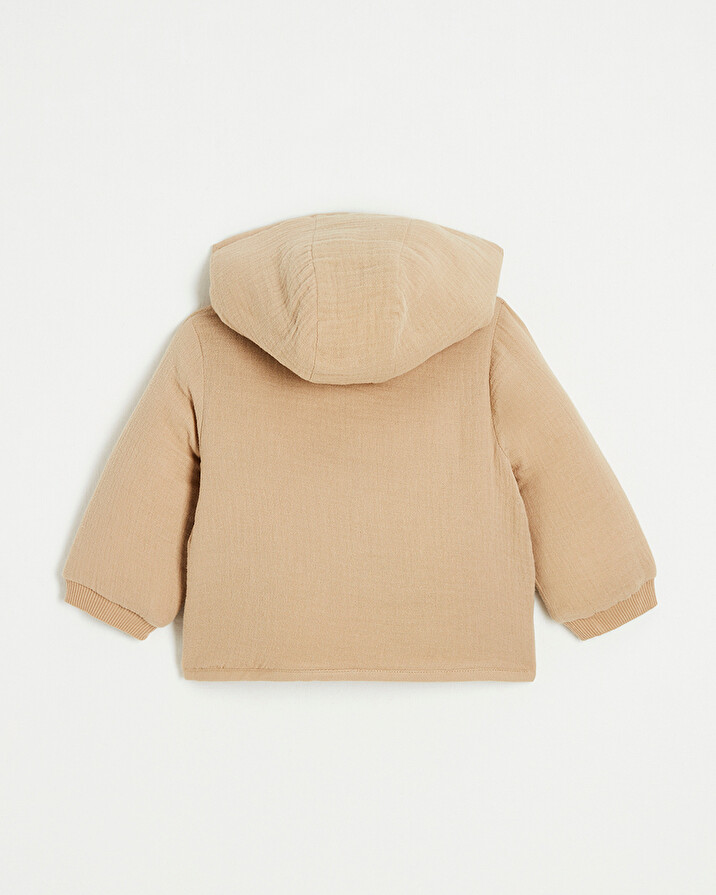 Cotton gauze padded jacket Camel color  Natalys