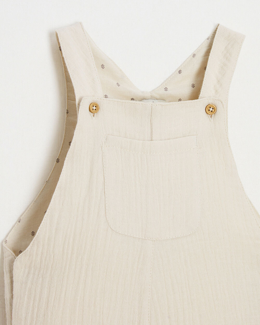 cotton gauze overalls Beige color  Natalys