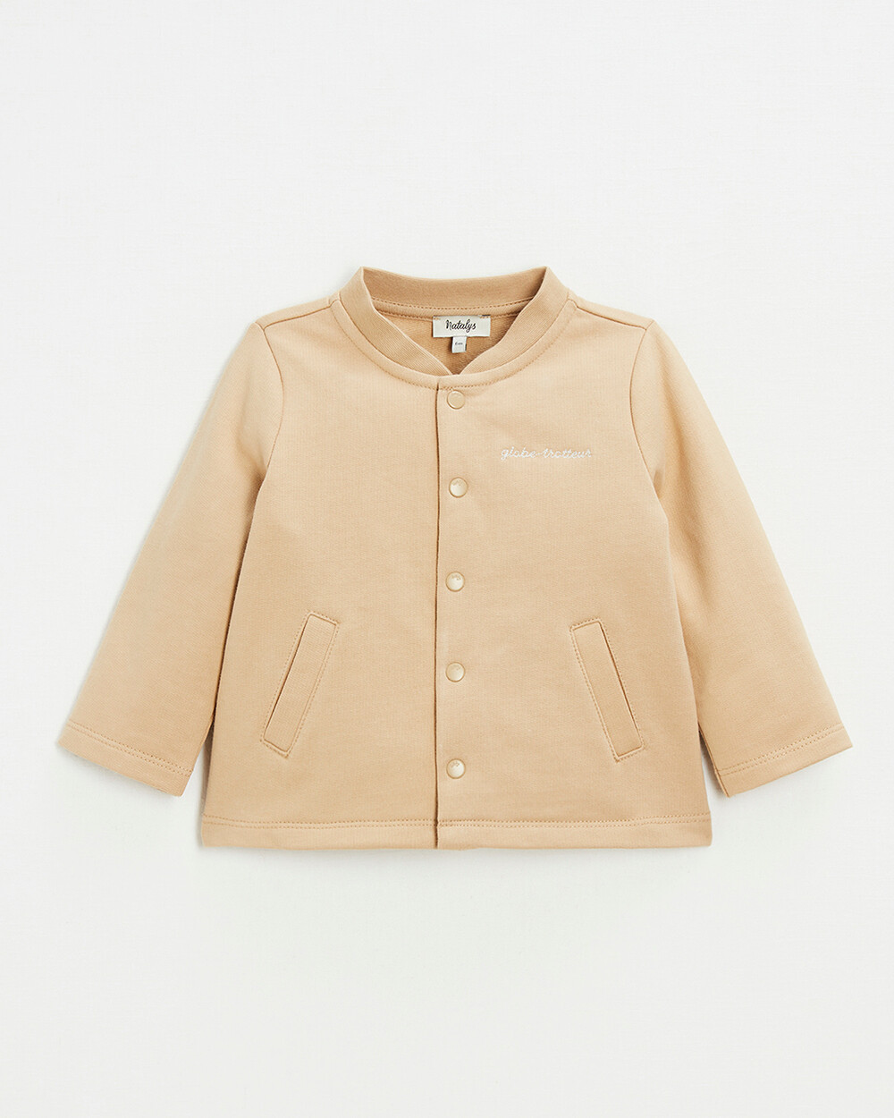 Embroidered fleece vest Camel color  Natalys