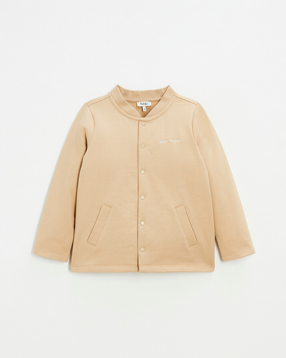 Embroidered fleece vest Camel color  Natalys