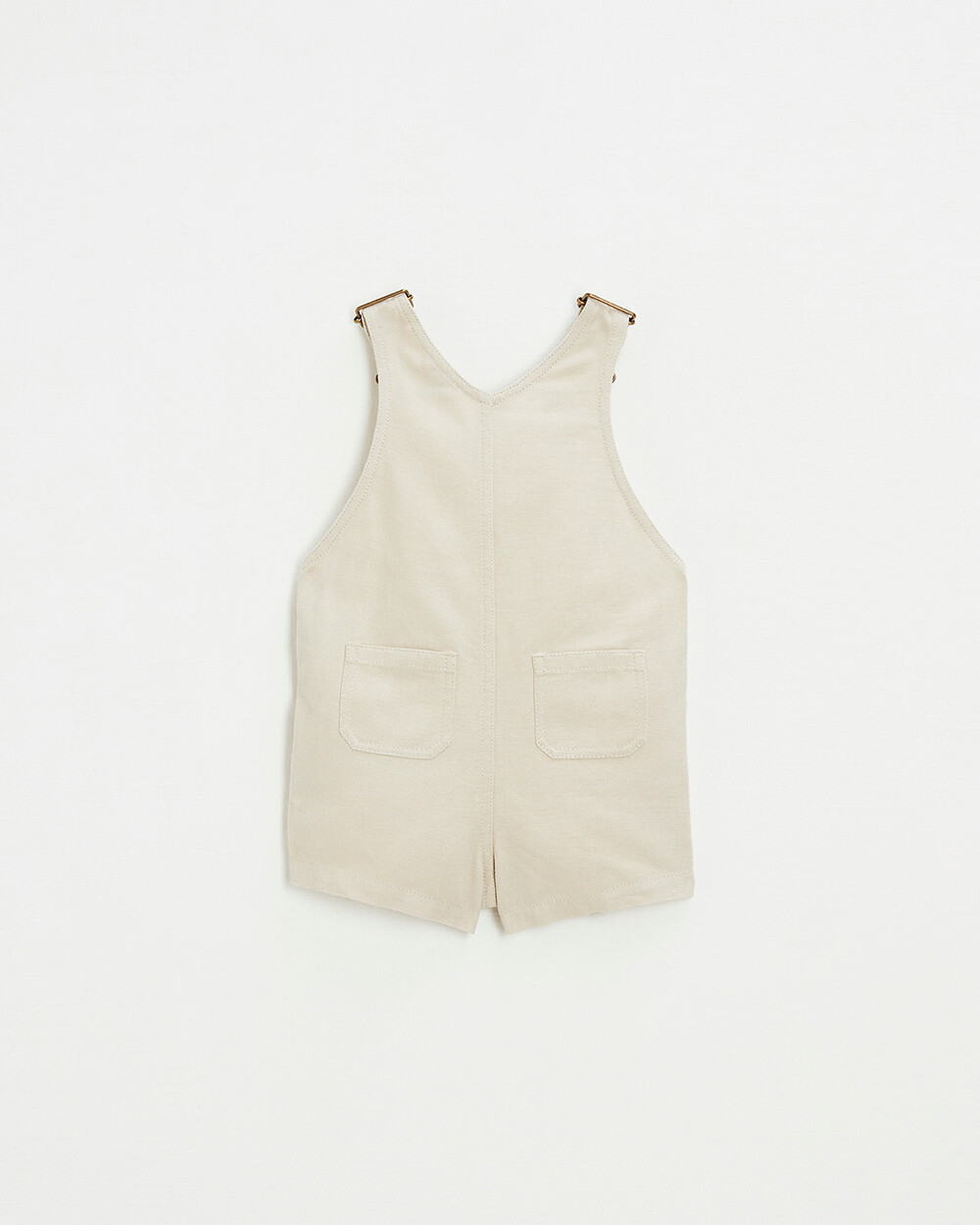 Short canvas overalls Beige color  Natalys