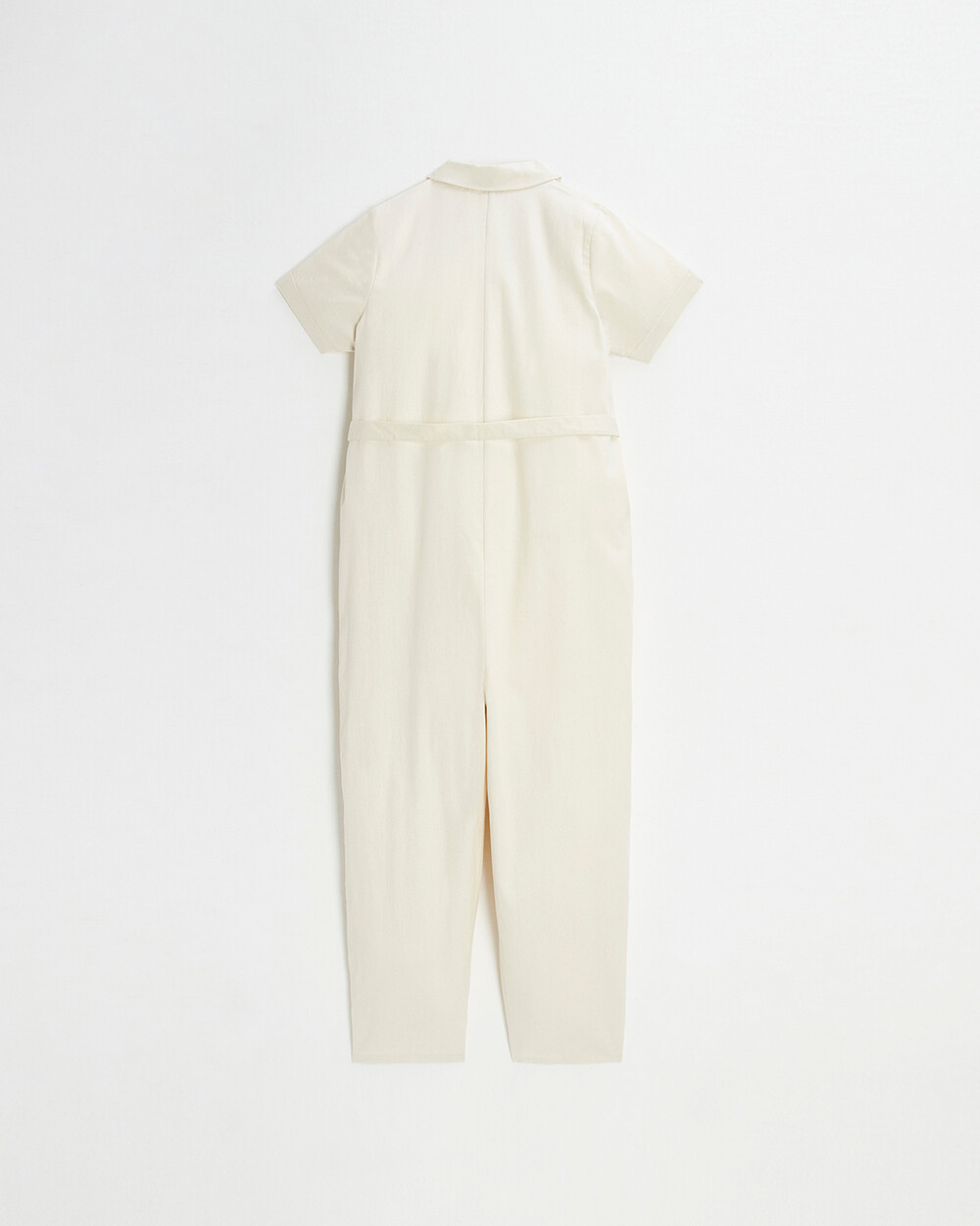 Long twill jumpsuit Beige color  Natalys