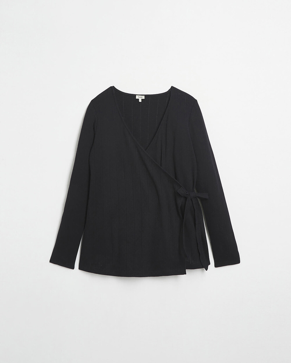 Cotton wrap cardigan Black color  Natalys