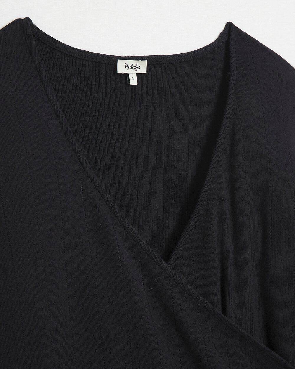 Cotton wrap cardigan Black color  Natalys