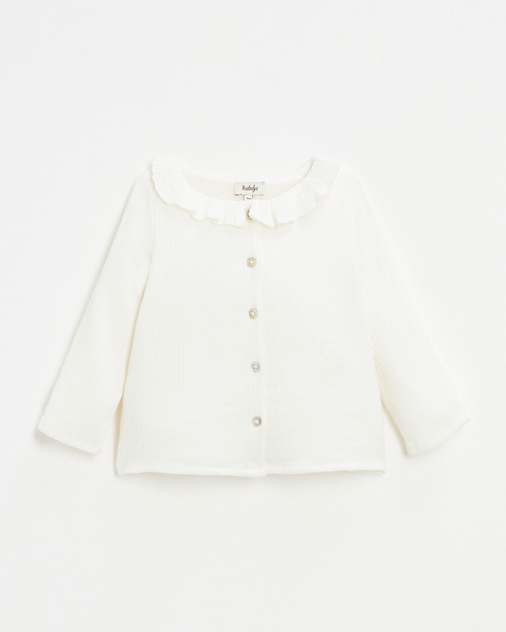 Baby blouse in organic cotton gauze White color  Natalys