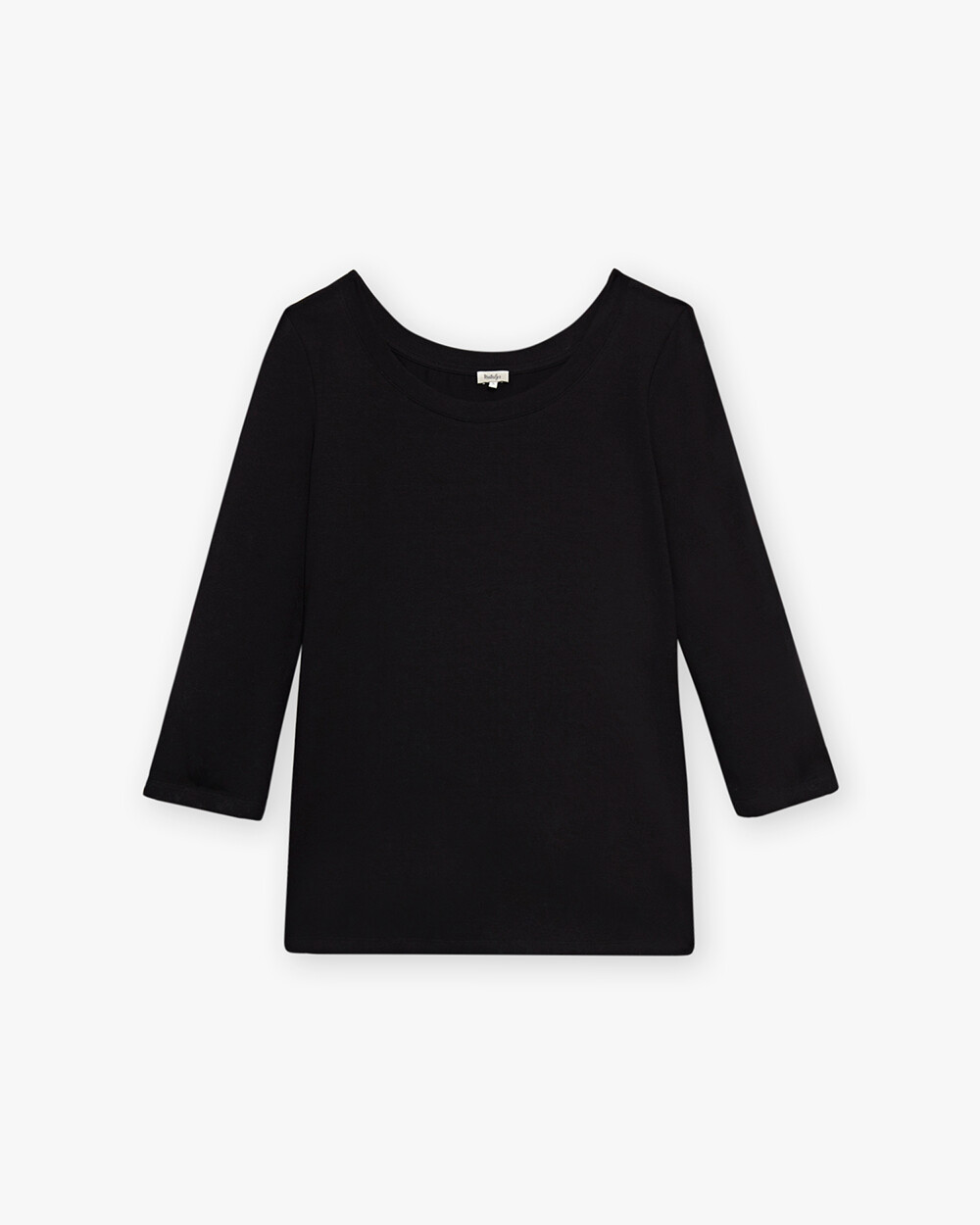 Black t-shirt with dancer collar Black color  Natalys