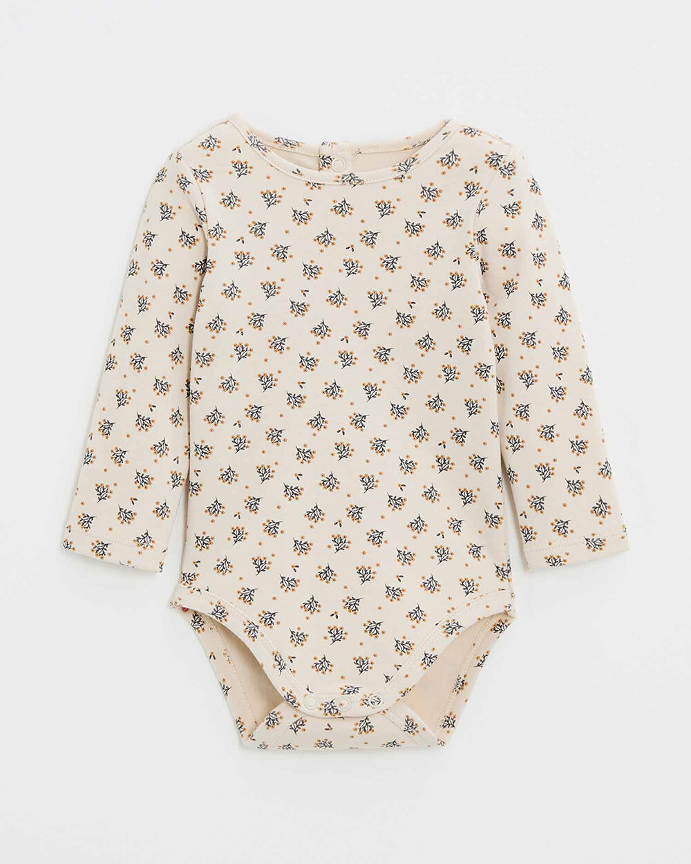Printed long-sleeved bodysuit Gold button print  Natalys