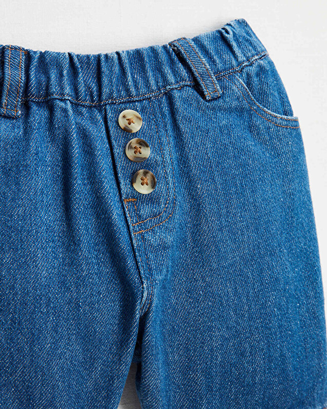 Raw denim Bermuda shorts Dark blue color  Natalys
