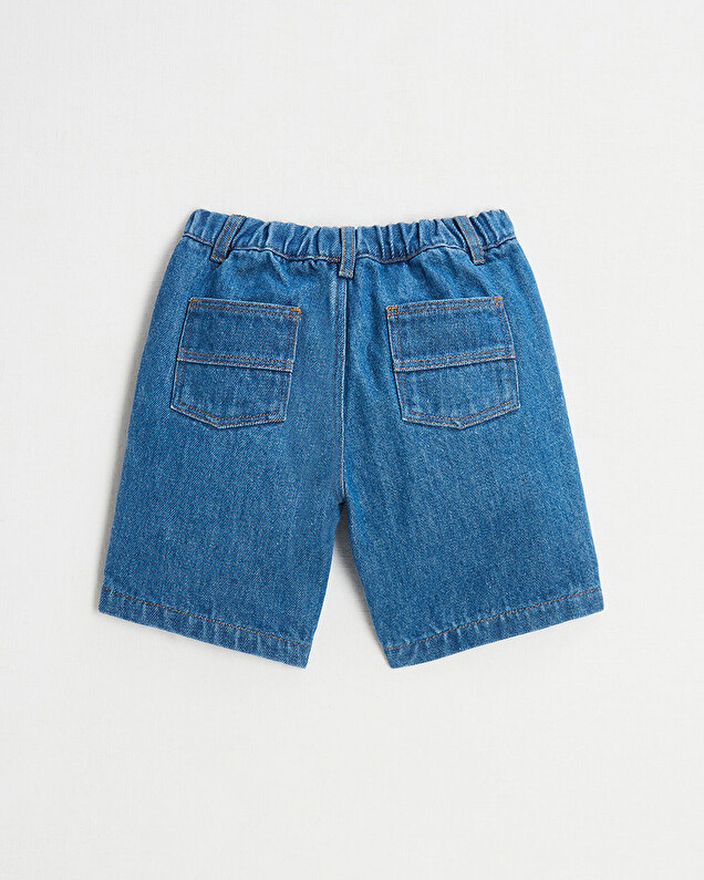 Raw denim Bermuda shorts Dark blue color  Natalys