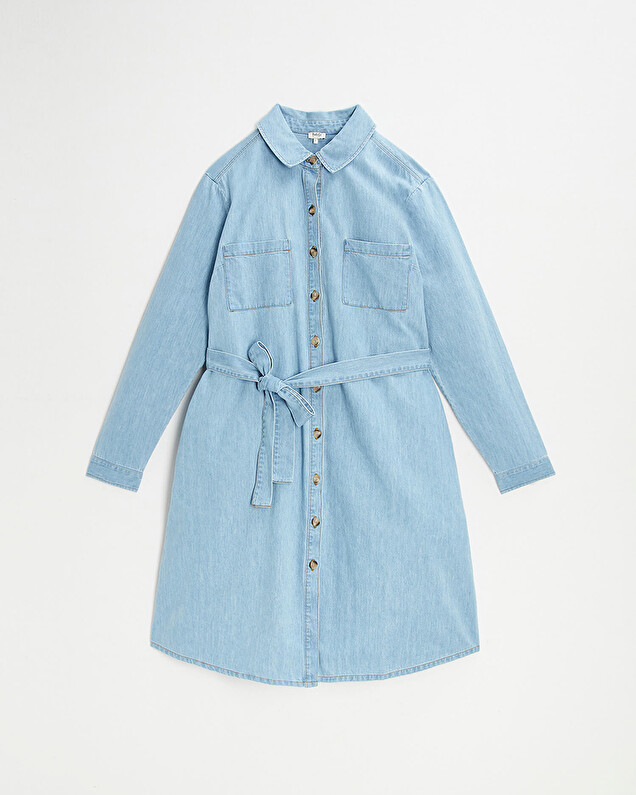 Denim maternity dress Light blue color  Natalys