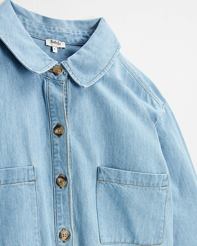 Denim maternity dress Light blue color  Natalys