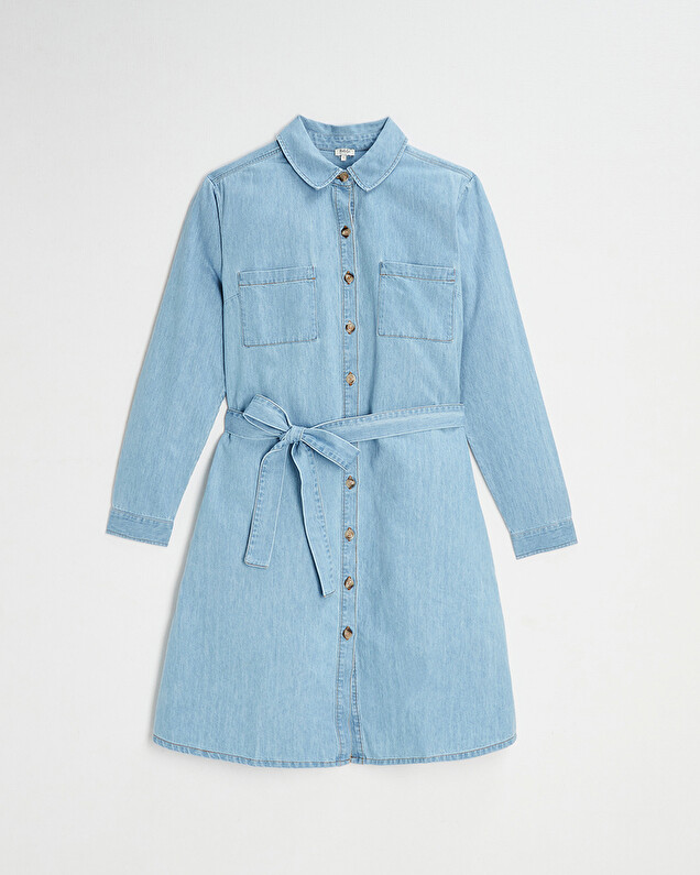 Denim maternity dress Light blue color  Natalys