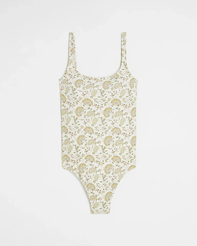 UV protection swimsuit Flower print  Cache coeur