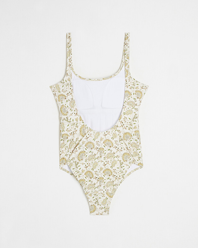 UV protection swimsuit Flower print  Cache coeur