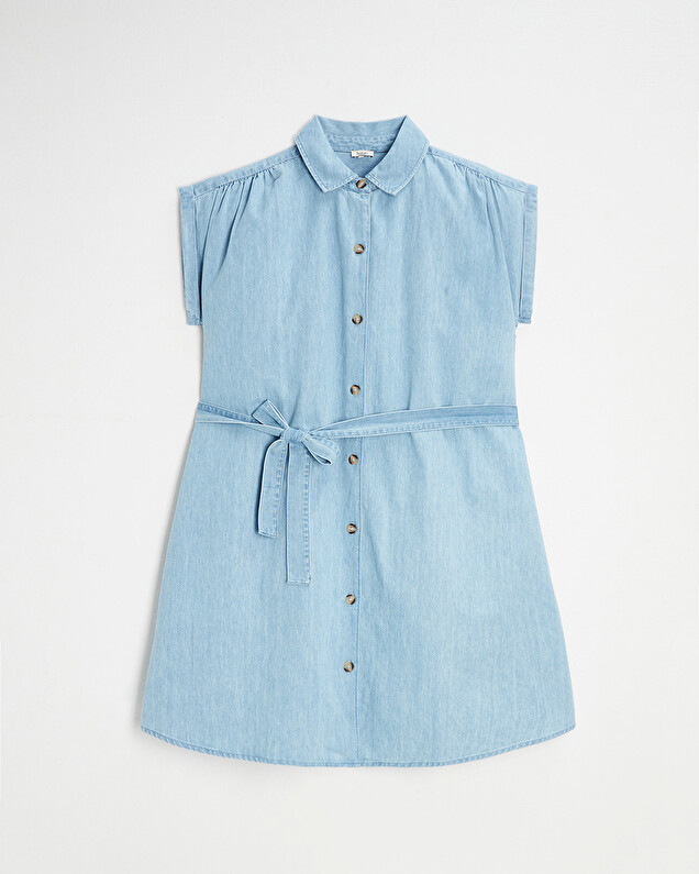 Denim maternity dress Light blue color  Natalys