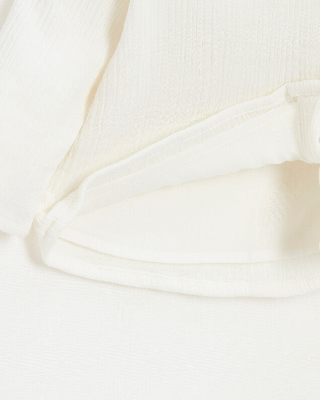 Baby blouse in organic cotton gauze White color  Natalys