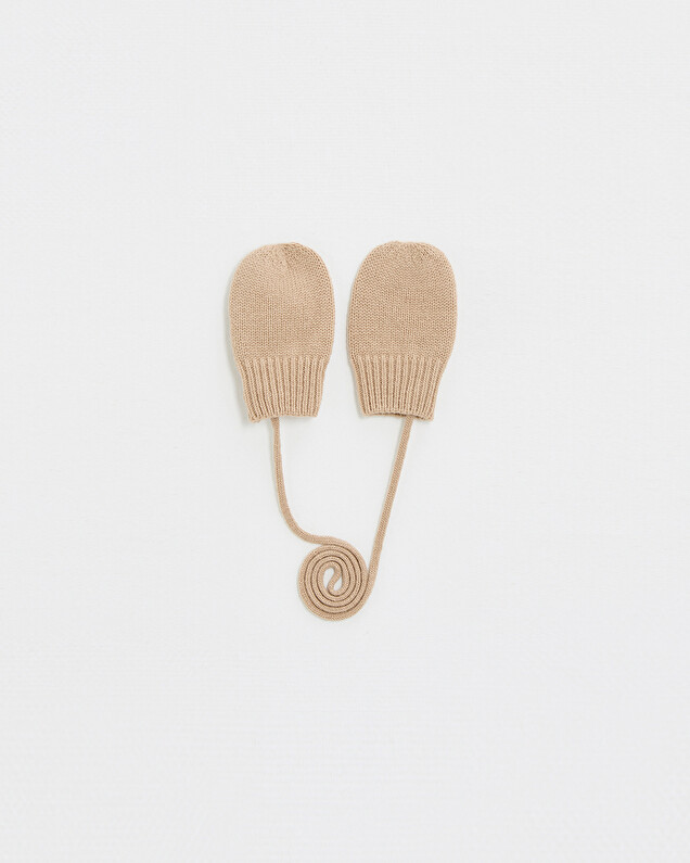 Merino wool mittens Camel color  Natalys