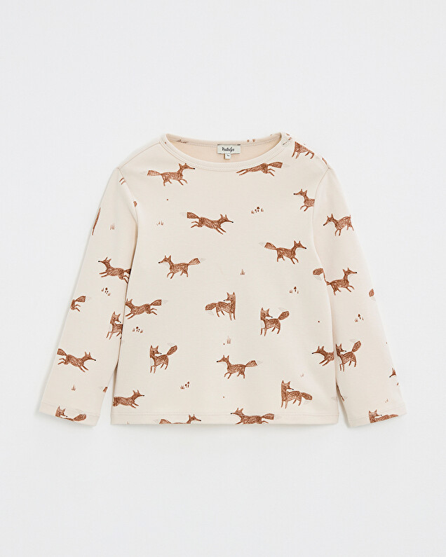 Printed long-sleeved t-shirt Fox print  Natalys
