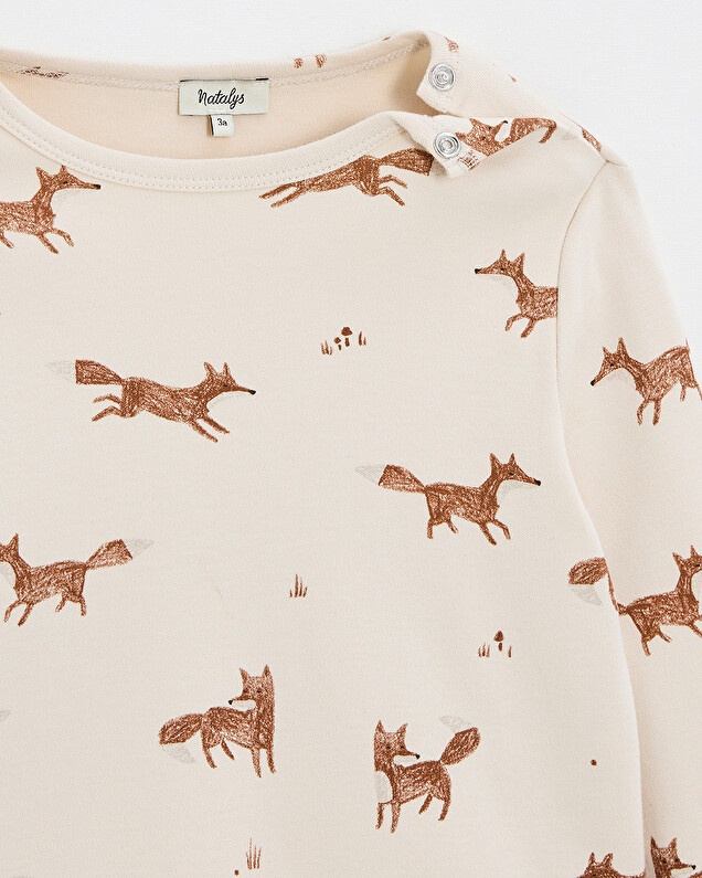 Printed long-sleeved t-shirt Fox print  Natalys