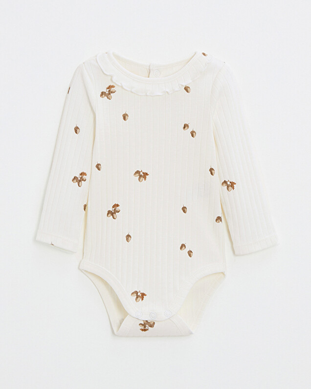 Printed long-sleeved bodysuit Autumn print  Natalys