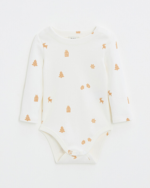 Printed long-sleeved bodysuit Cookie print  Natalys