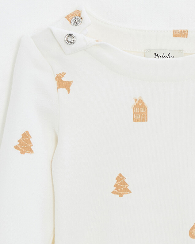 Printed long-sleeved bodysuit Cookie print  Natalys