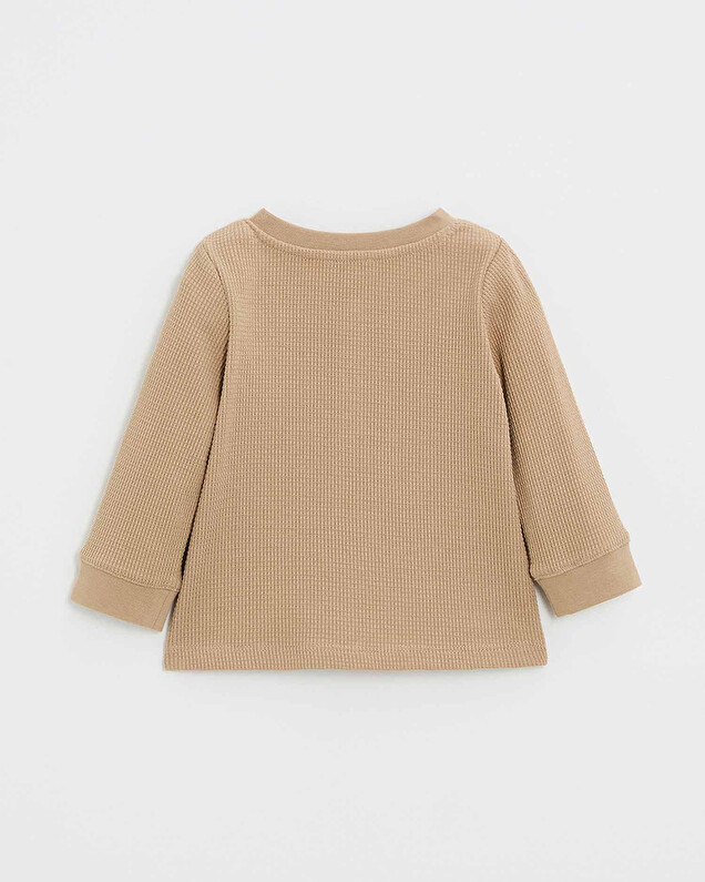 Embroidered long-sleeved t-shirt Caramel color  Natalys