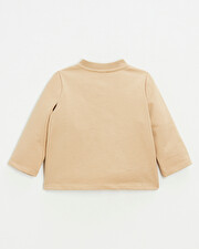 Embroidered fleece vest Camel color  Natalys