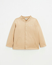 Embroidered fleece vest Camel color  Natalys