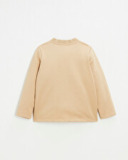 Embroidered fleece vest Camel color  Natalys