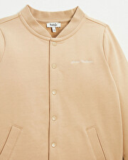 Embroidered fleece vest Camel color  Natalys