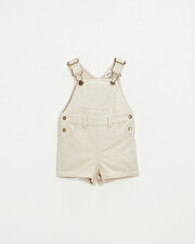 Short canvas overalls Beige color  Natalys