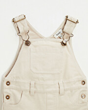 Short canvas overalls Beige color  Natalys